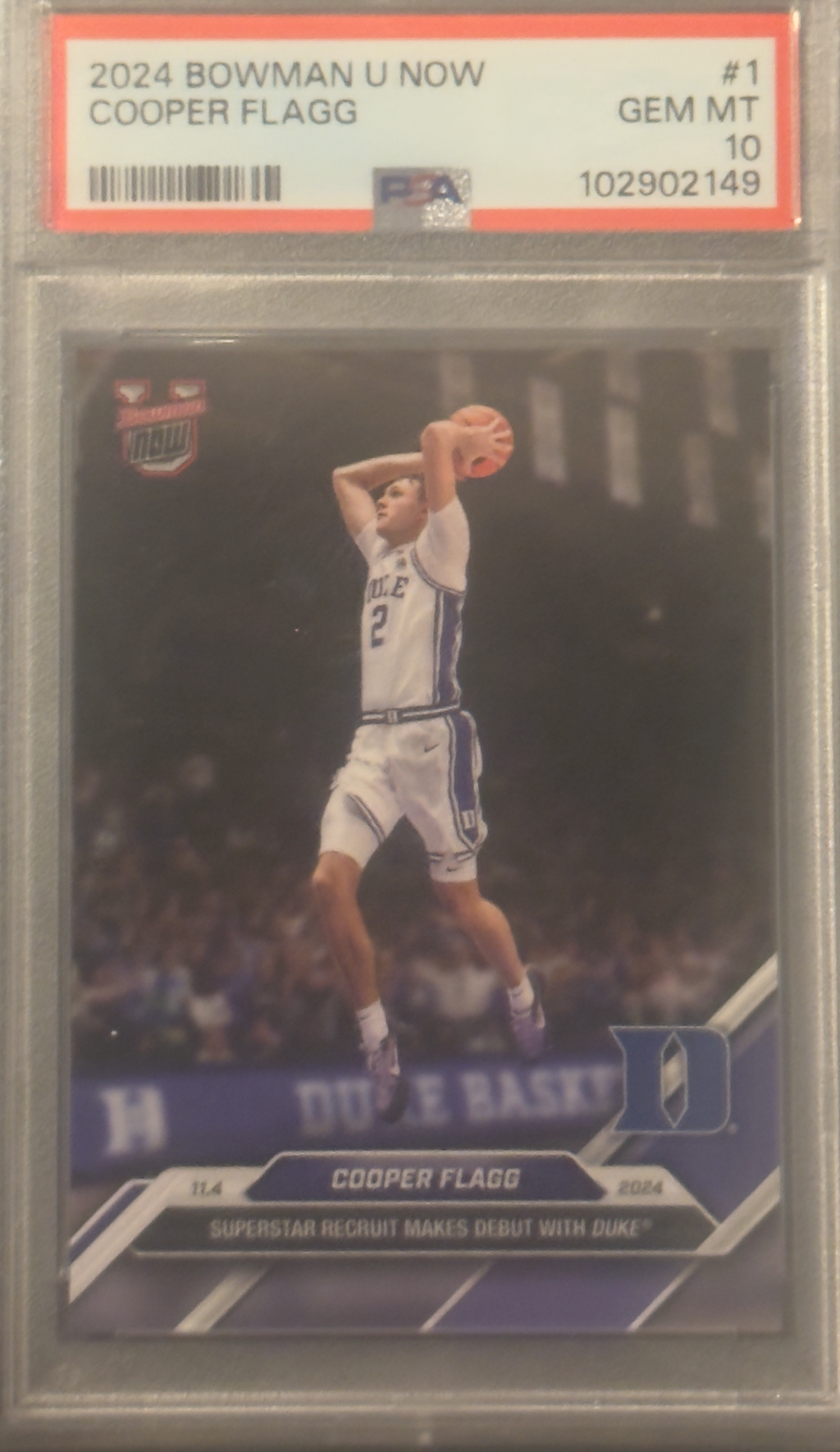 2024-2025 Bowman U Now #1 Cooper Flagg PSA 10