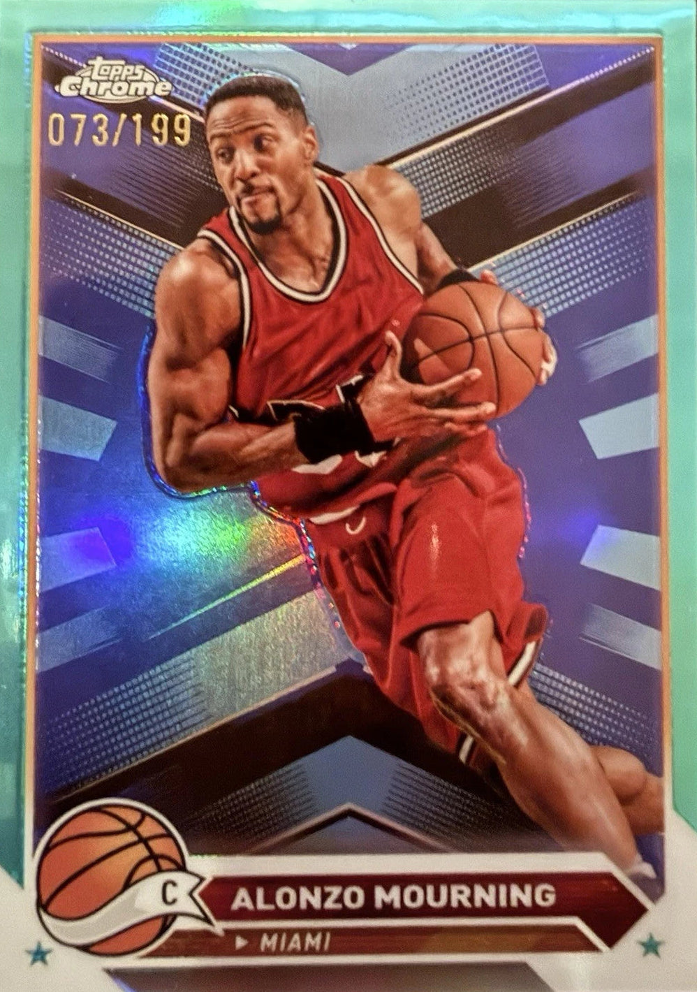 43 Alonzo Mourning 2023-24 Topps Chrome - Aqua Refractors /199