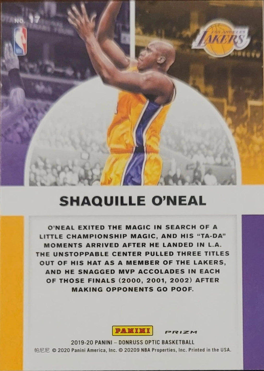 17 Shaquille O'Neal 2019-20 Donruss Optic - Winner Stays